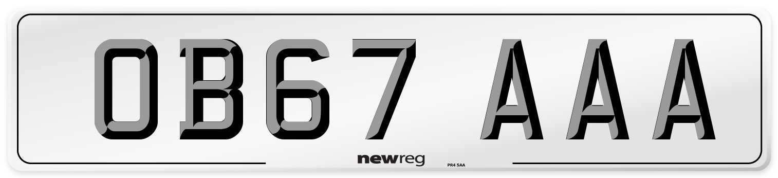 OB67 AAA Number Plate from New Reg